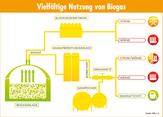 Vielfältige Nutzung von Biogas